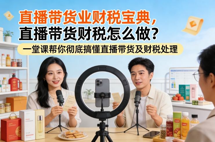 直播带货业财税宝典，直播带货财税怎么做？一堂课帮你彻底搞懂直播带货及财税处理-迦哆网创社