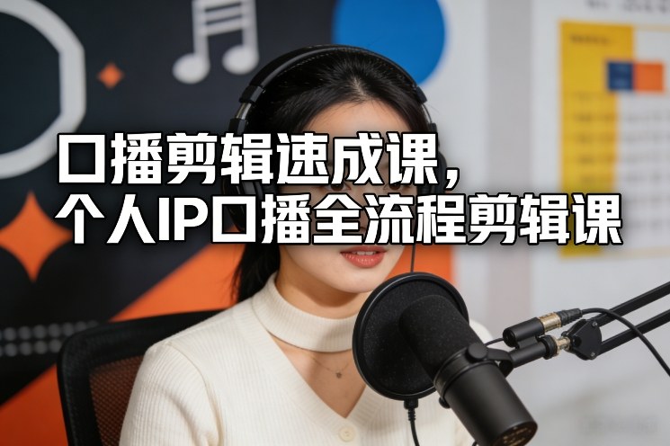 口播剪辑速成课，个人IP口播全流程剪辑课-迦哆网创社