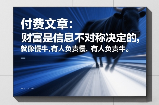 付费文章：财富是信息不对称决定的，就像慢牛，有人负责慢，有人负责牛-迦哆网创社