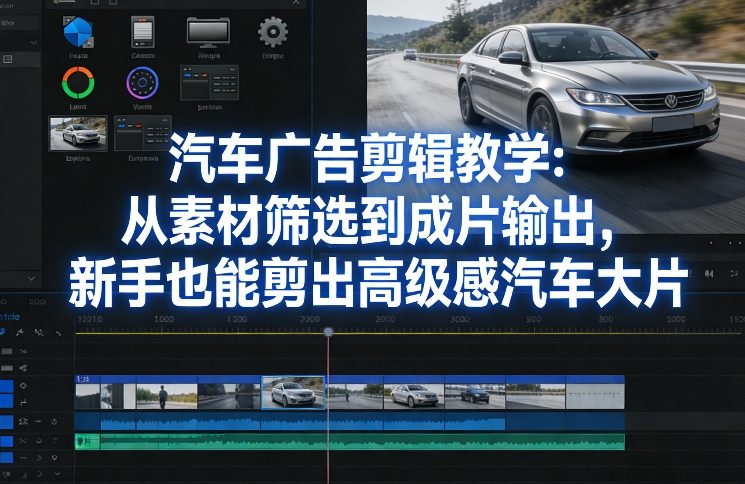 汽车广告剪辑教学：从素材筛选到成片输出，新手也能剪出高级感汽车大片-迦哆网创社