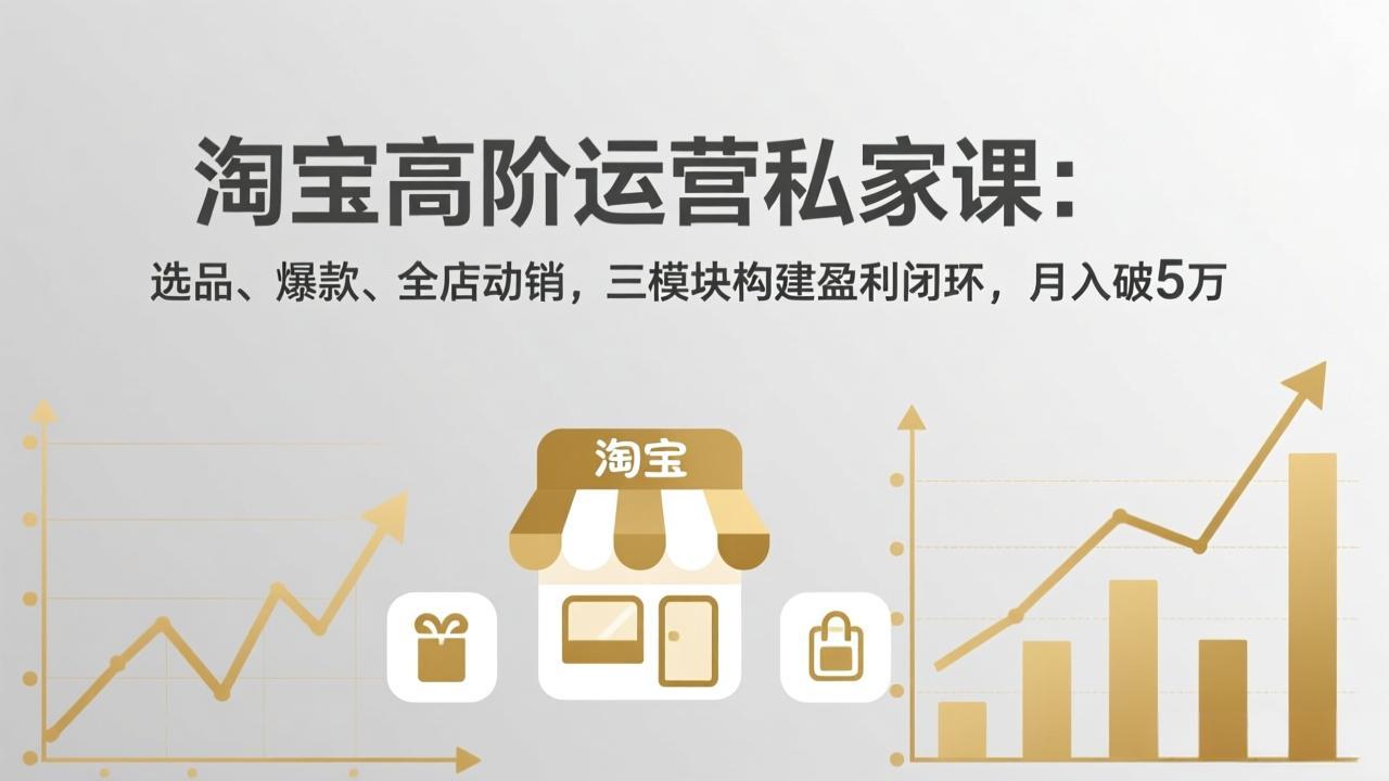 淘宝高阶运营私家课：选品、爆款、全店动销，三模块构建盈利闭环，月入破5万(更新26年2月-迦哆网创社