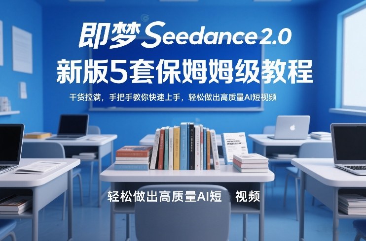 即梦Seedance2.0新版5套保姆级教程，干货拉满，手把手教你快速上手，轻松做出高质量AI短视频-迦哆网创社