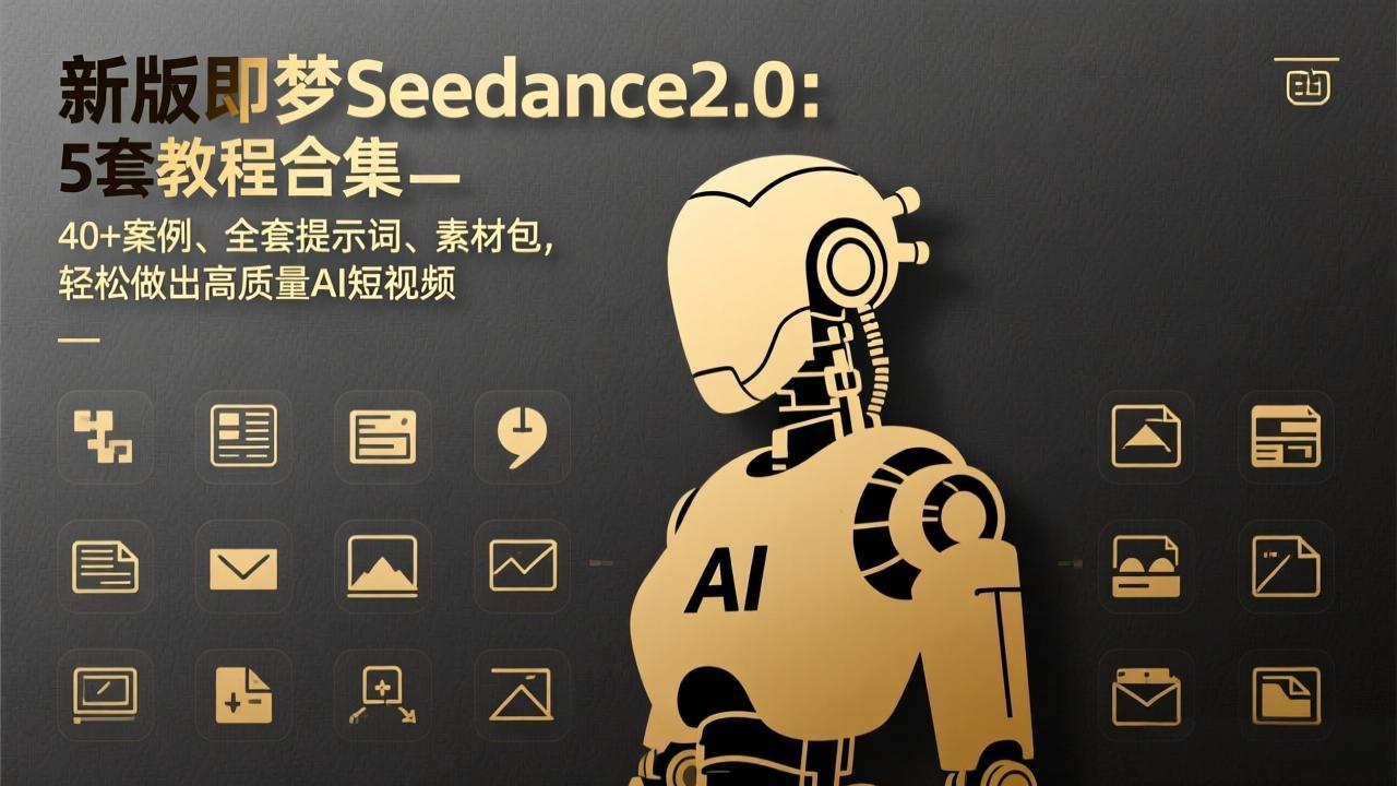 新版即梦Seedance2.0：5套教程合集，40+案例、全套提示词、素材包，轻松做出高质量AI短视频-迦哆网创社
