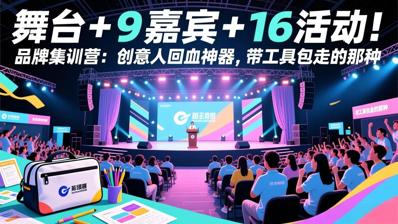舞台 + 9 嘉宾 + 16 活动!品牌集训营:创意人回血神器,带工具包走的那种-迦哆网创社