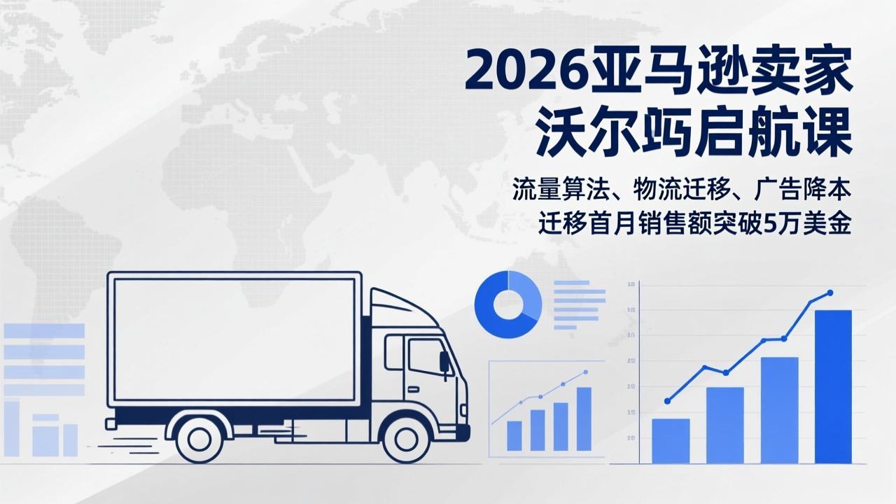 2026亚马逊卖家沃尔玛启航课,流量算法、物流迁移、广告降本,迁移首月销售额突破5万美金-迦哆网创社