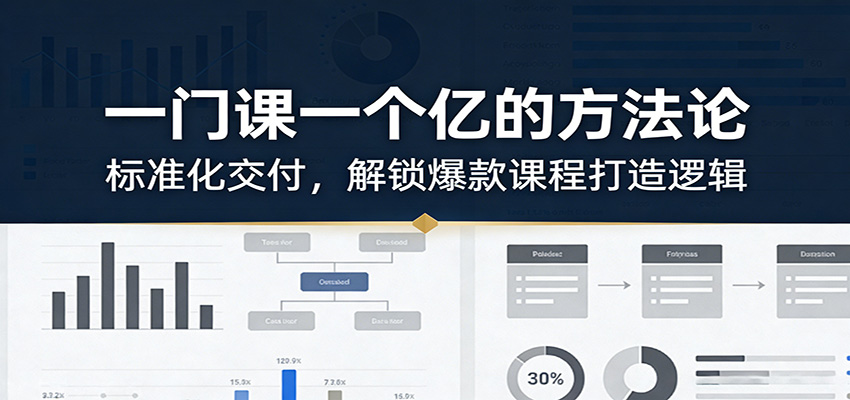 一门课一个亿的方法论：标准化交付，解锁爆款课程打造逻辑-迦哆网创社