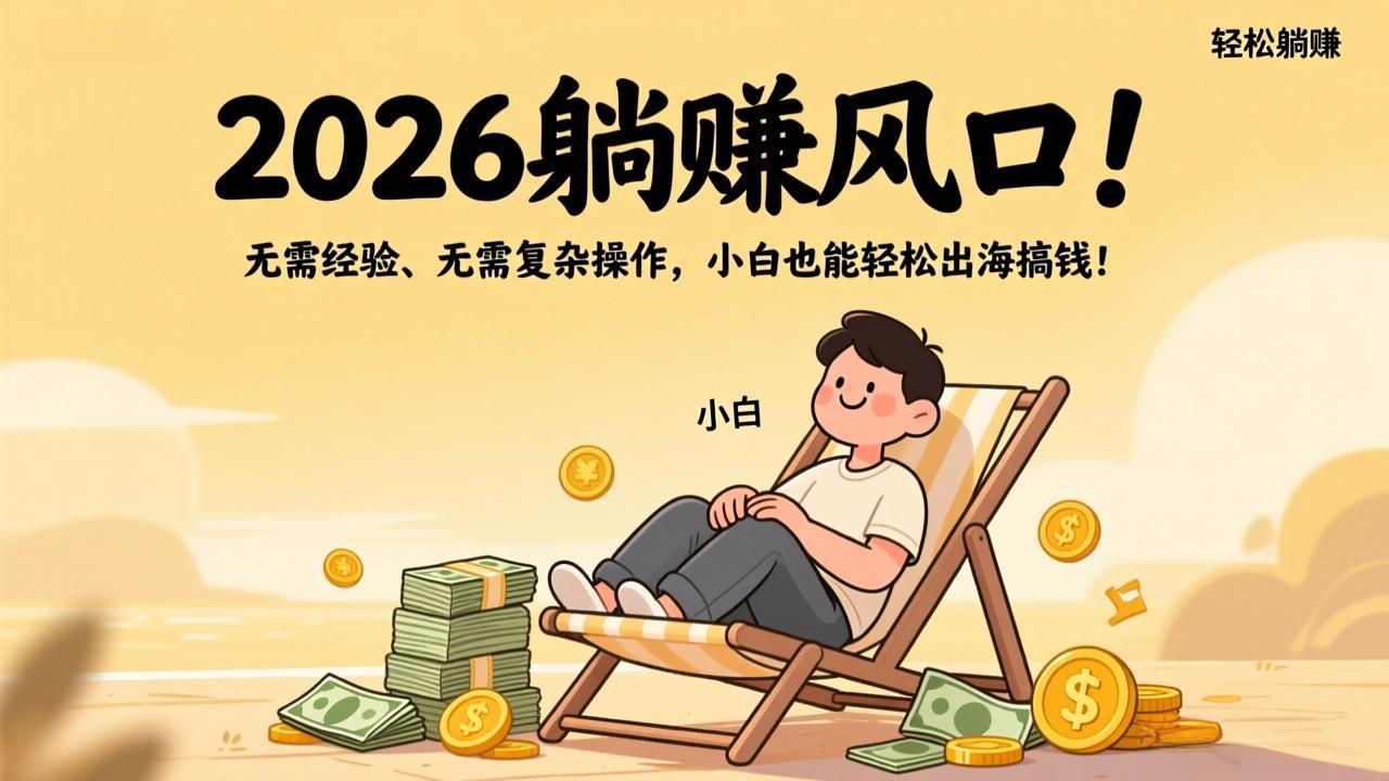 2026躺赚风口！无需经验、无需复杂操作，小白也能轻松出海搞钱！-迦哆网创社