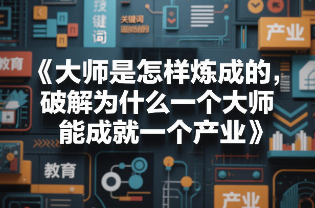 大师是怎样炼成的，破解为什么一个大师，能成就一个产业【电子书】-迦哆网创社