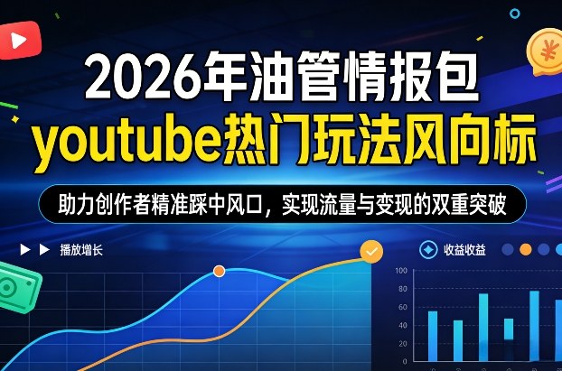 2026年油管情报包，youtube热门玩法风向标，助力创作者精准踩中风口，实现流量与变现的双重突破(更新)-迦哆网创社