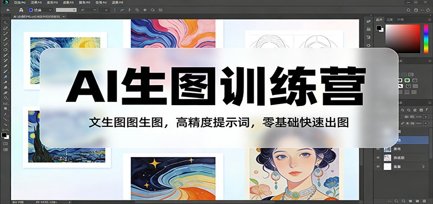 AI生图训练营：文生图图生图，高精度提示词，零基础快速出图-迦哆网创社