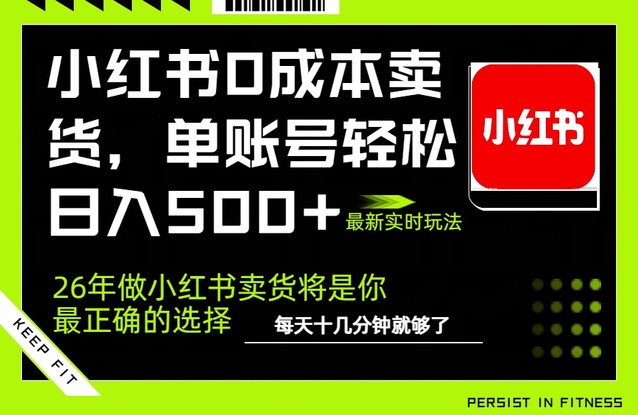 小红书0成本AI卖货，单账号轻松日入500+，完全托管AI，可矩阵放大-迦哆网创社