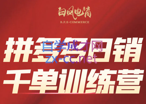 白凤电商·拼多多日销千单训练营(更新2月)-迦哆网创社