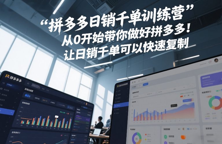 拼多多日销千单训练营，从0开始带你做好拼多多，让日销千单可以快速复制(更新26年2月)-迦哆网创社