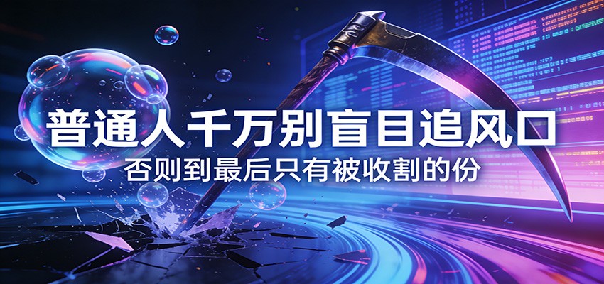 付费文章《通人千万别盲目追风口》否则到最后只有被收割的份-迦哆网创社