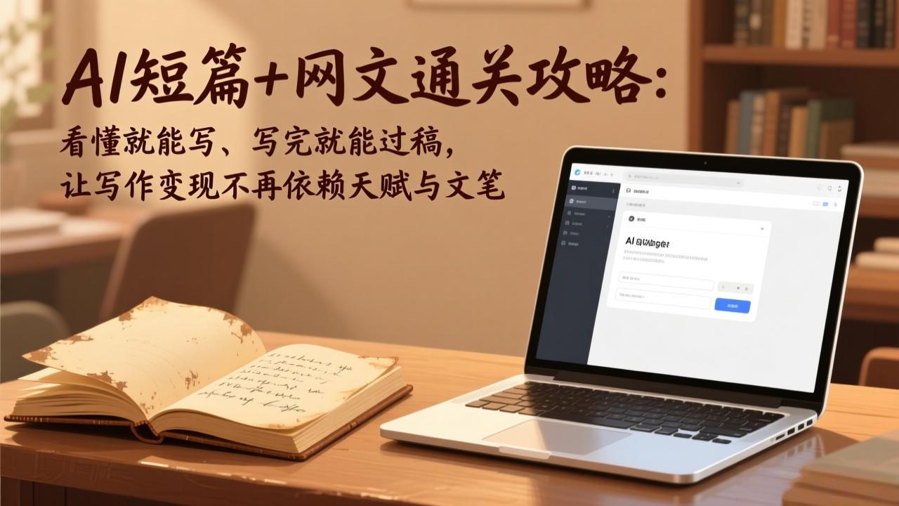 AI短篇+网文通关攻略：看懂就能写、写完就能过稿，让写作变现不再依赖天赋与文笔-迦哆网创社