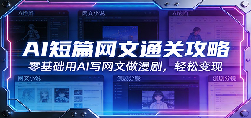 AI短篇网文通关攻略：零基础用AI写网文做漫剧，轻松变现-迦哆网创社
