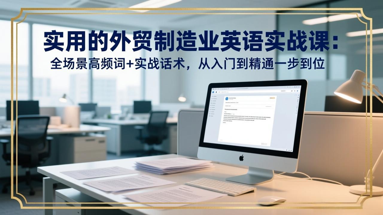 实用的外贸制造业英语实战课：全场景高频词+实战话术，从入门到精通一步到位-迦哆网创社