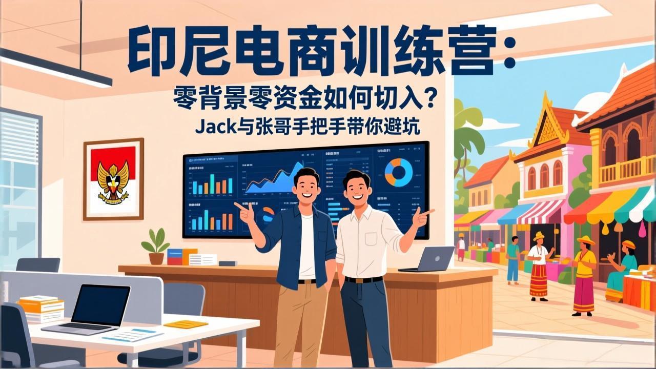 印尼电商训练营：零背景零资金如何切入？Jack与张哥手把手带你避坑-迦哆网创社