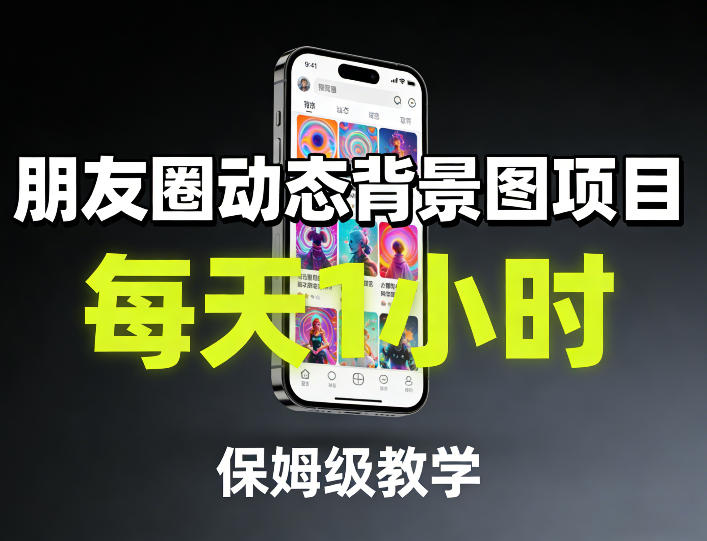 朋友圈动态背景图项目，每天1小时，保姆级教学-迦哆网创社