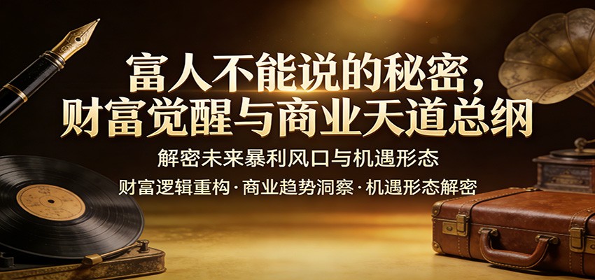 富人不能说的秘密，财富觉醒与商业天道总纲，解密未来暴利风口与机遇形态-迦哆网创社