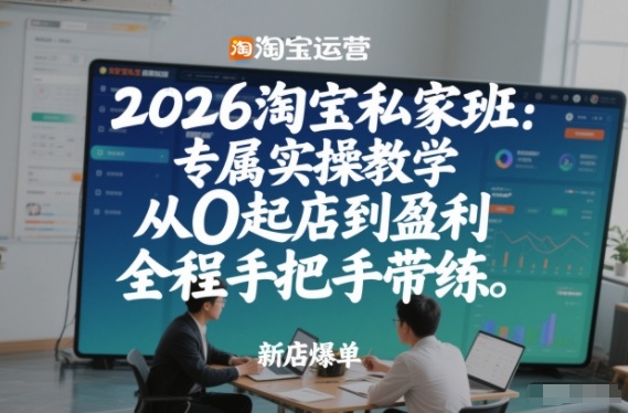 2026淘宝私家班：专属实操教学，从0起店到盈利，全程手把手带练(更新26年3月)-迦哆网创社