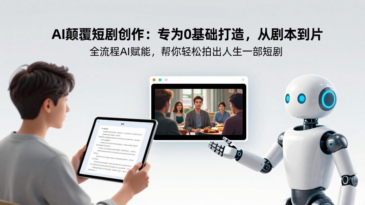 AI颠覆短剧创作：专为0基础打造，从剧本到成片全流程AI赋能，帮你轻松拍出人生第一部短剧-迦哆网创社