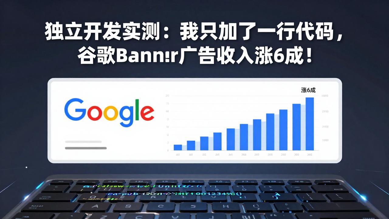 付费文章：独立开发实测：我只加了一行代码，谷歌Banner广告收入涨6成！-迦哆网创社