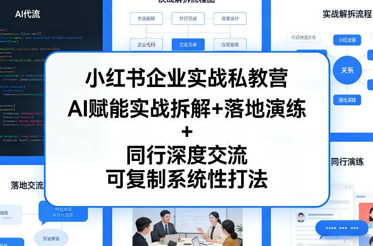 小红书企业实战私教营，AI赋能实战拆解+落地演练+同行深度交流，可复制系统性打法-迦哆网创社