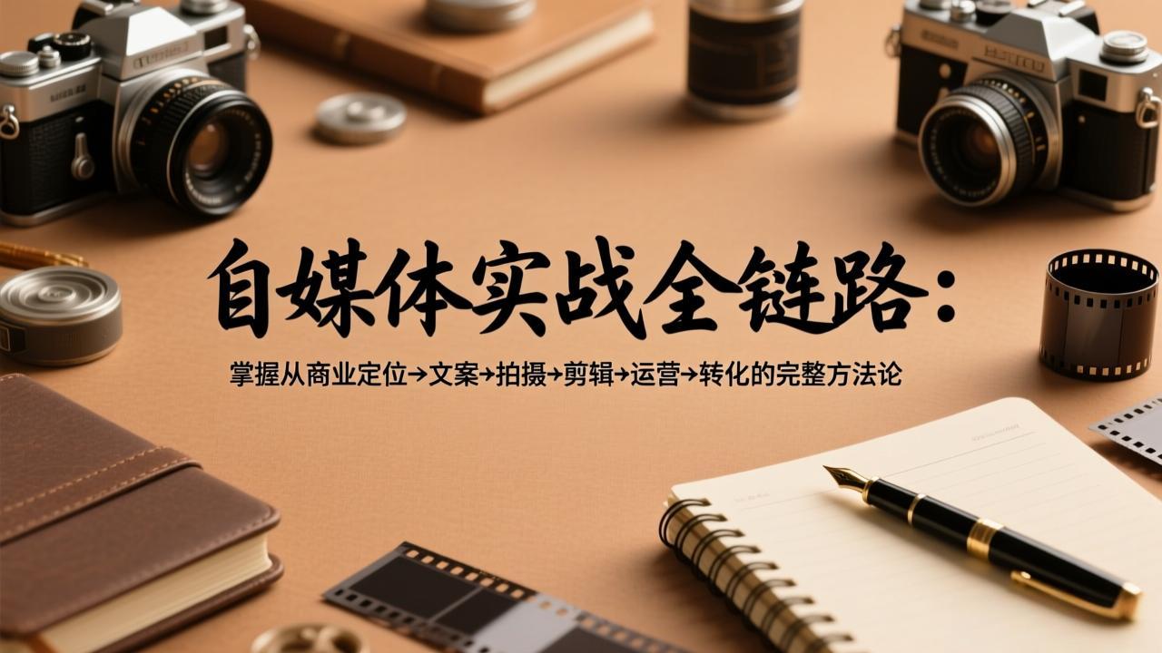 自媒体实战全链路：掌握从商业定位→文案→拍摄→剪辑→运营→转化的完整方法论-迦哆网创社