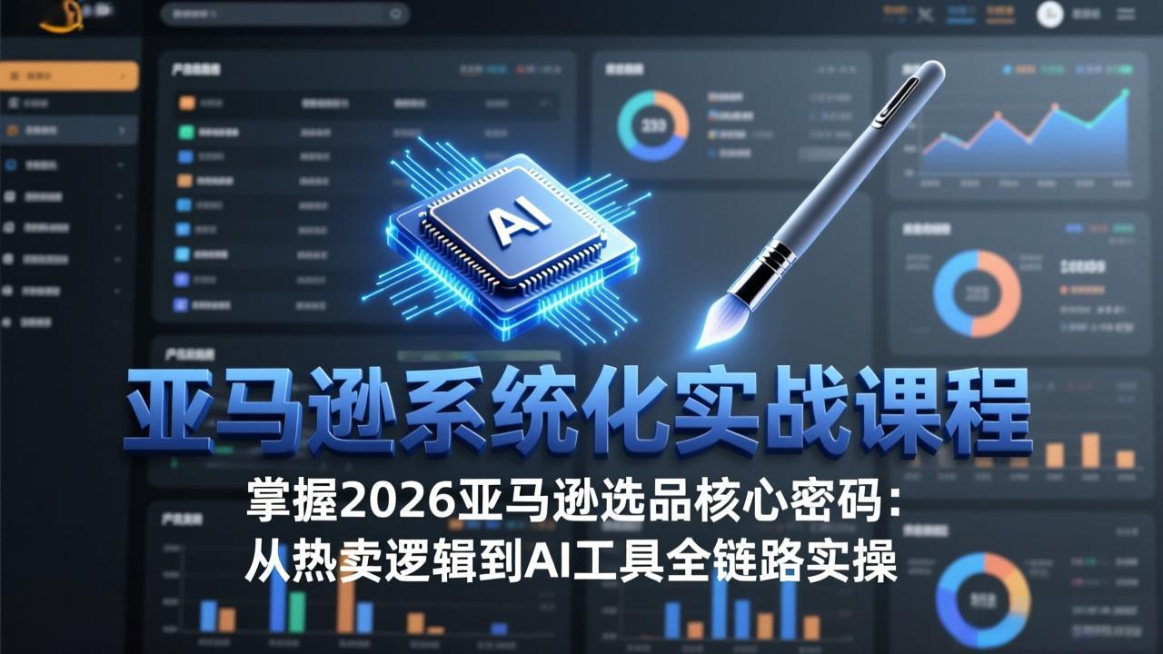 亚马逊系统化实战课-更新3月：2026最新选品方法论，从热卖原因分析到AI作图，提升选品成功率-迦哆网创社
