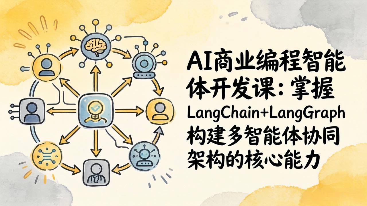 AI商业编程智能体开发课：掌握LangChain+LangGraph构建多智能体协同架构的核心能力-迦哆网创社