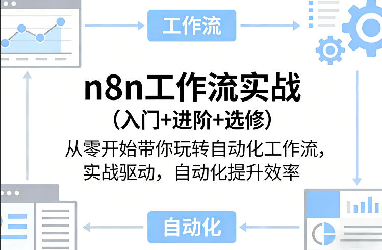 n8n工作流实战(入门+进阶+选修)从零开始带你玩转自动化工作流，实战驱动，自动化提升效率-迦哆网创社