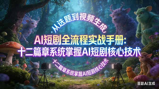 AI 短剧全流程实战手册：从选题到视频生成，十二篇章系统掌握 AI 短剧核心技术-迦哆网创社