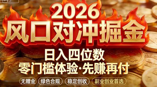 2026美金对冲套利，无赠金对冲策略保驾护航，低门槛易上手实操。单人单日收益2000+-迦哆网创社