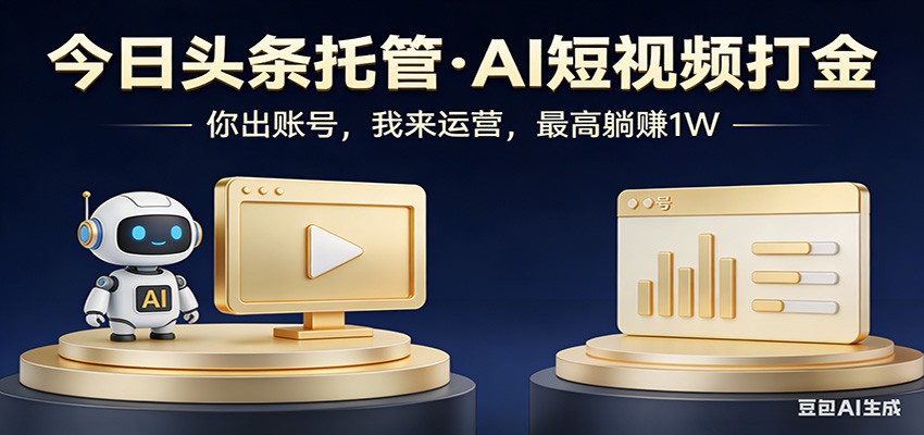 头条号AI托管，我提供作品，你提供账号，每天5分钟发布，小白躺赚3000+-迦哆网创社