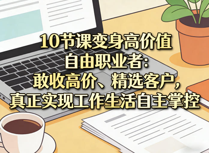 10节课变身高价值自由职业者：敢收高价、精选客户，真正实现工作生活自主掌控-迦哆网创社