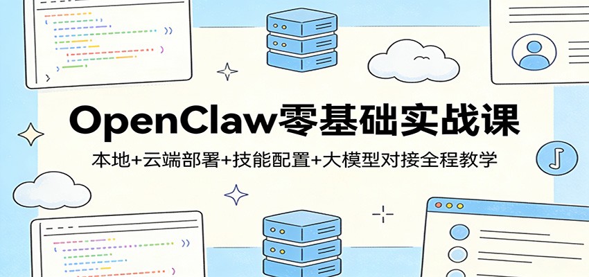 OpenClaw零基础实战课：本地+云端部署+技能配置+大模型对接全程教学-迦哆网创社