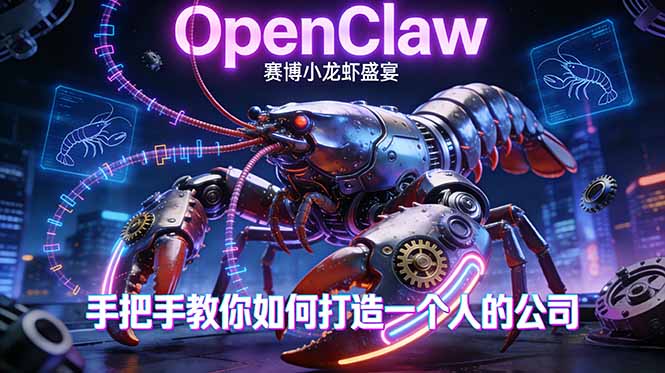 OpenClaw，小龙虾-从产品到爆款的成长之路，手把手教你如何打造一个人的公司-迦哆网创社