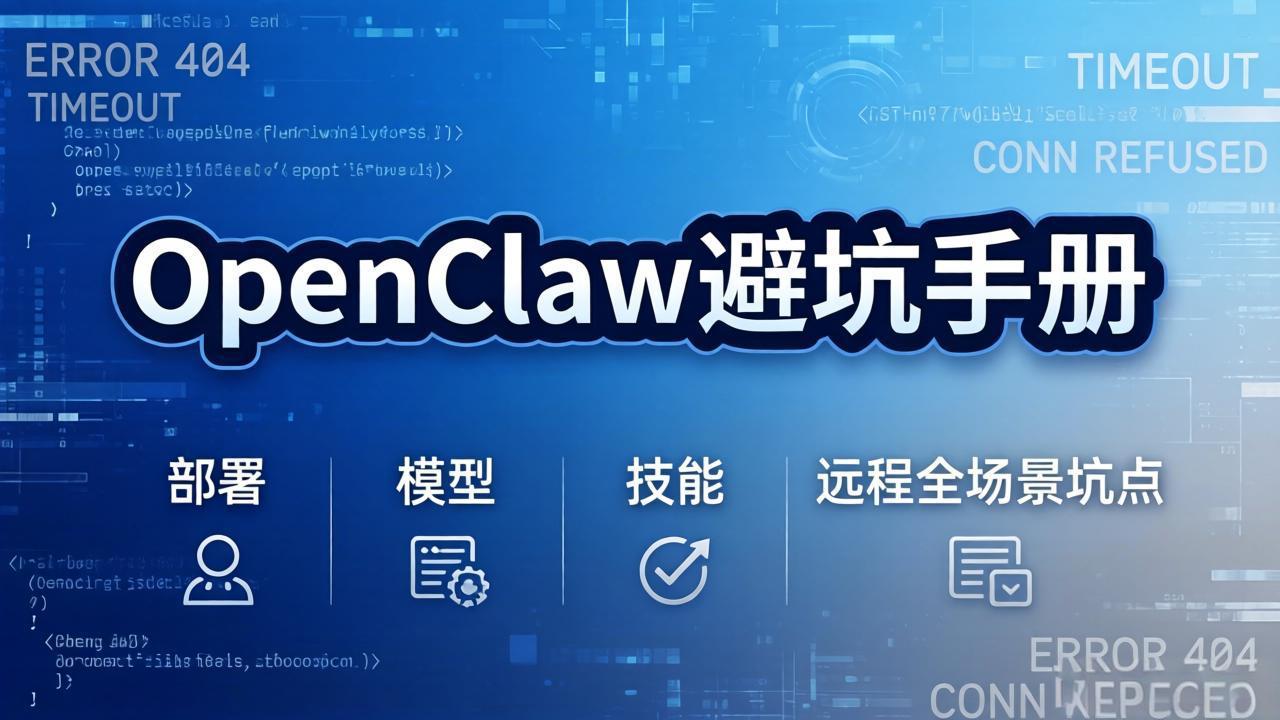 OpenClaw避坑手册：部署+模型+技能+远程全场景坑点，一次性给你说全，少走弯路-迦哆网创社