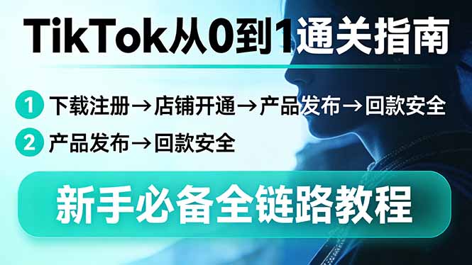 TikTok从0到1通关指南：下载注册→店铺开通→产品发布→回款安全，新手必备全链路教程-迦哆网创社