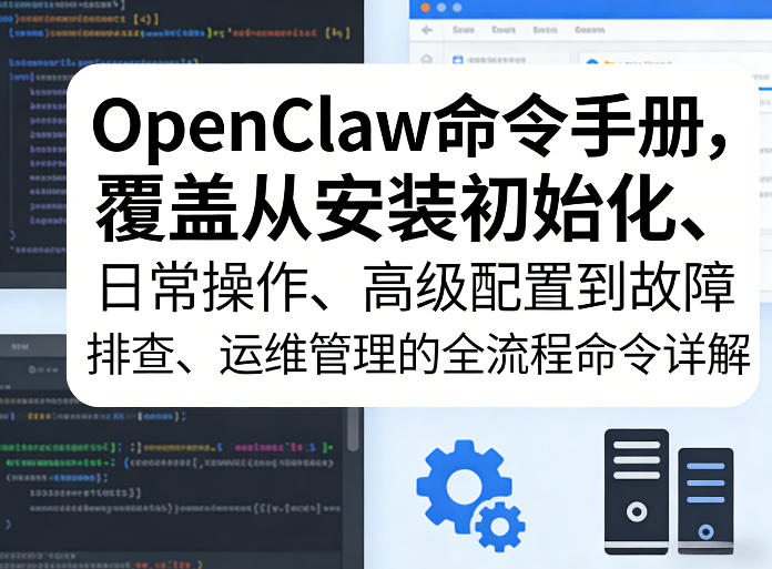 OpenClaw命令手册，覆盖从安装初始化、日常操作、高级配置到故障排查、运维管理的全流程命令详解-迦哆网创社