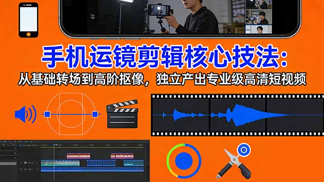 手机运镜 剪辑核心技法：从基础转场到高阶抠像，独立产出专业级高清短视频-迦哆网创社