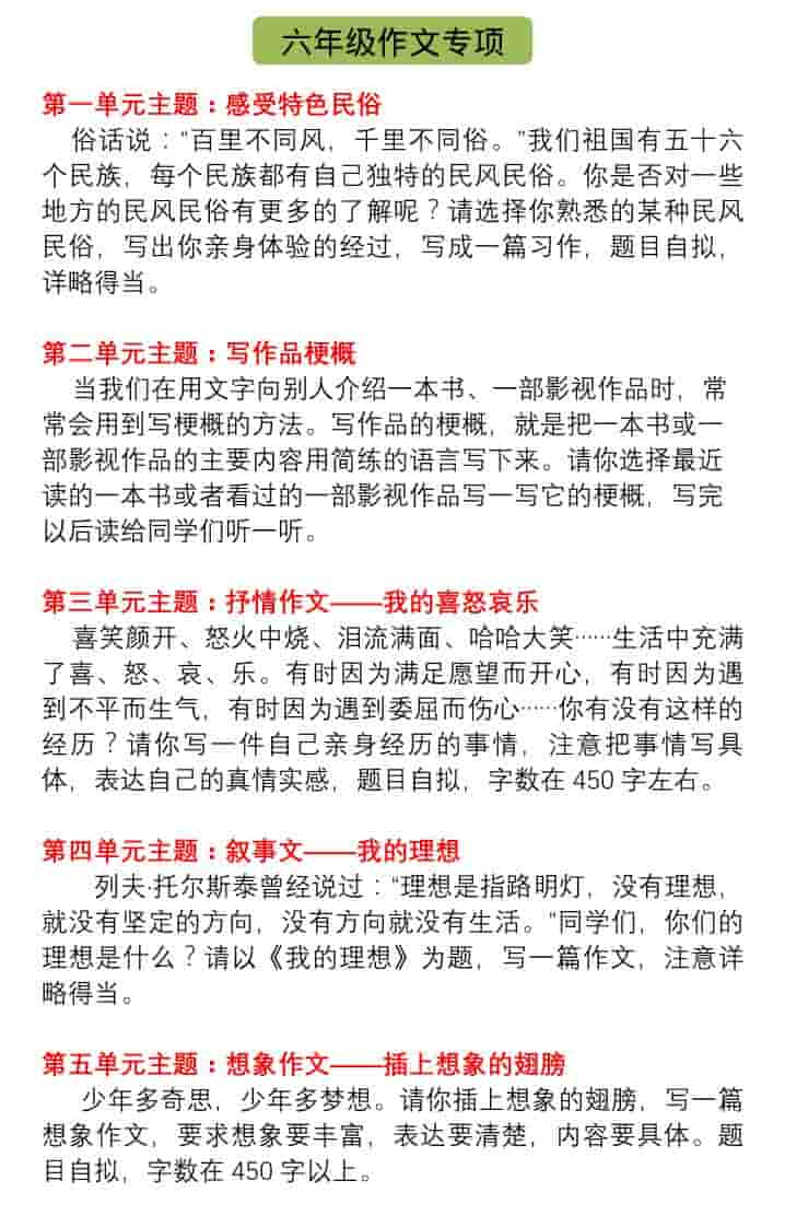 六年级下语文单元习作指导+精选范文-迦哆网创社