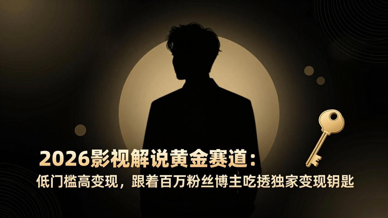 2026影视解说黄金赛道:低门槛高变现,跟着百万粉丝博主吃透独家变现钥匙-迦哆网创社