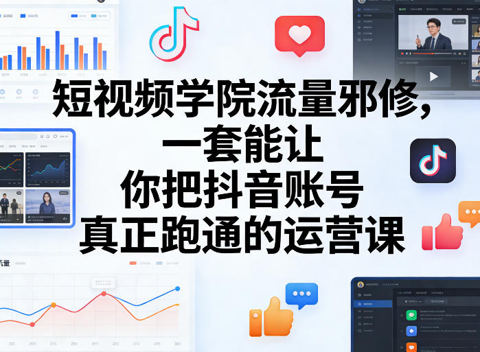 短视频学院流量邪修，一套能让你把抖音账号真正跑通的运营课-迦哆网创社