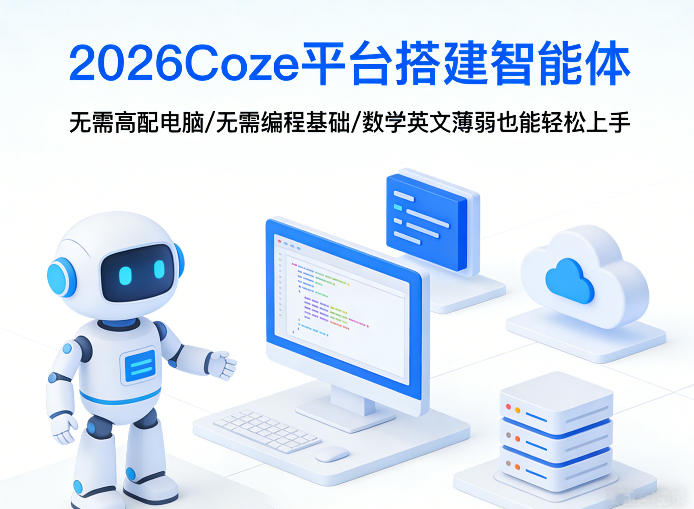 2026Coze平台搭建智能体，无需高配电脑、无需编程基础，哪怕数学和英文薄弱也能轻松上手-迦哆网创社