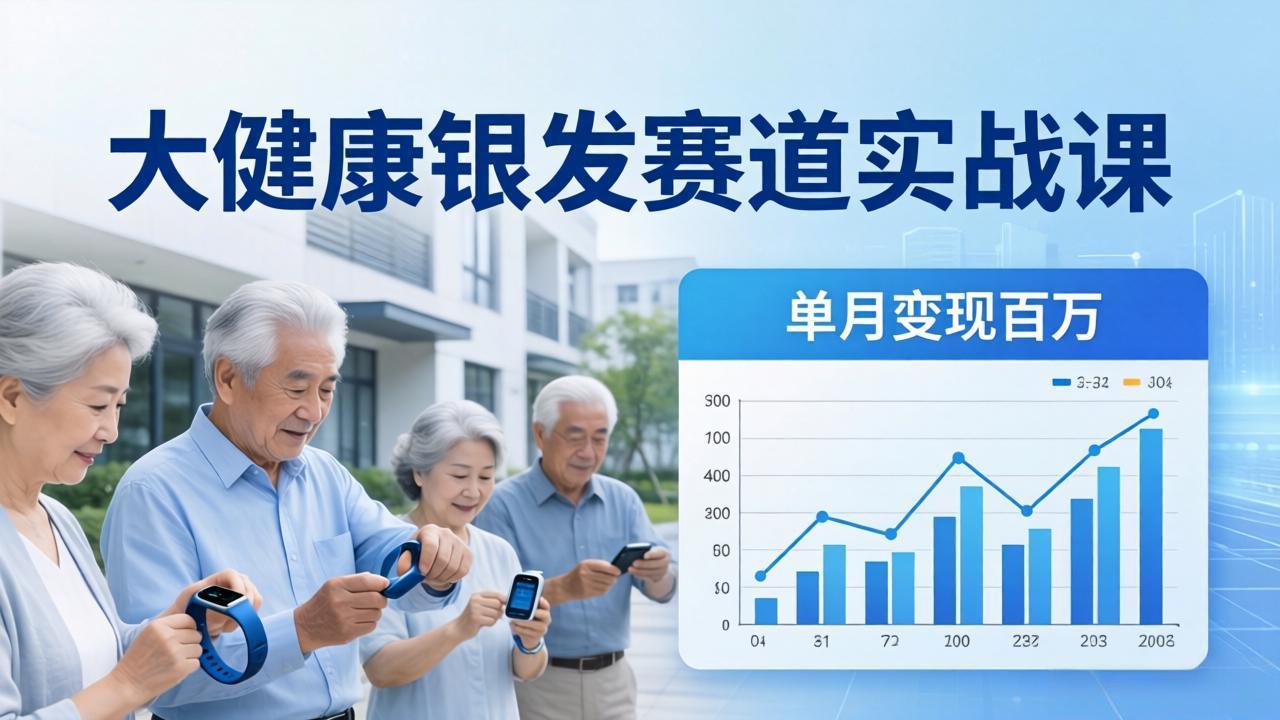 大健康银发赛道实战课:拆解视频号线索型 IP 单月变现百万逻辑,教你精准获客高效变现-迦哆网创社