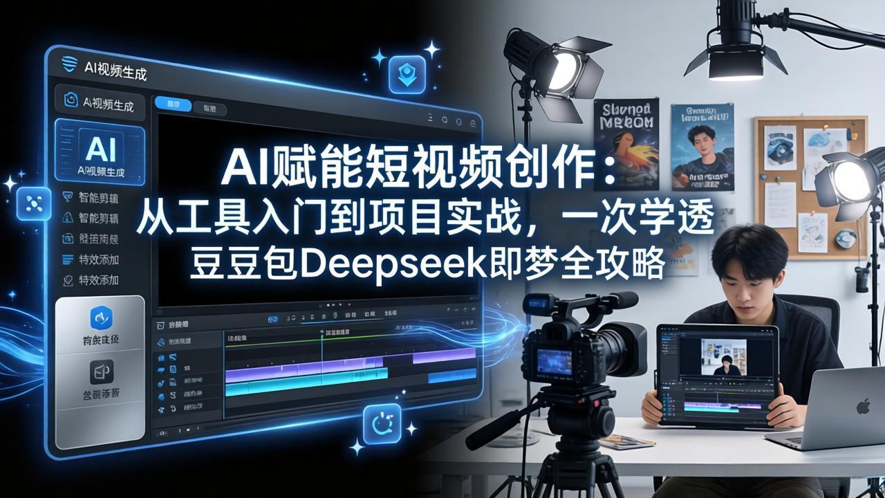 AI赋能短视频创作：从工具入门到项目实战，一次学透豆包Deepseek即梦全攻略-迦哆网创社