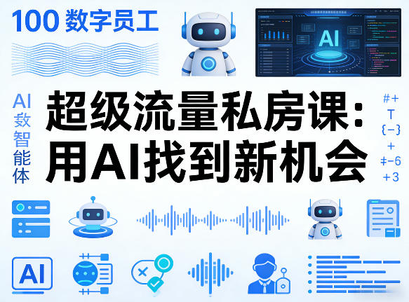 你的AI数字员工100个智能体，超级流量私房课，用AI找到新机会-迦哆网创社
