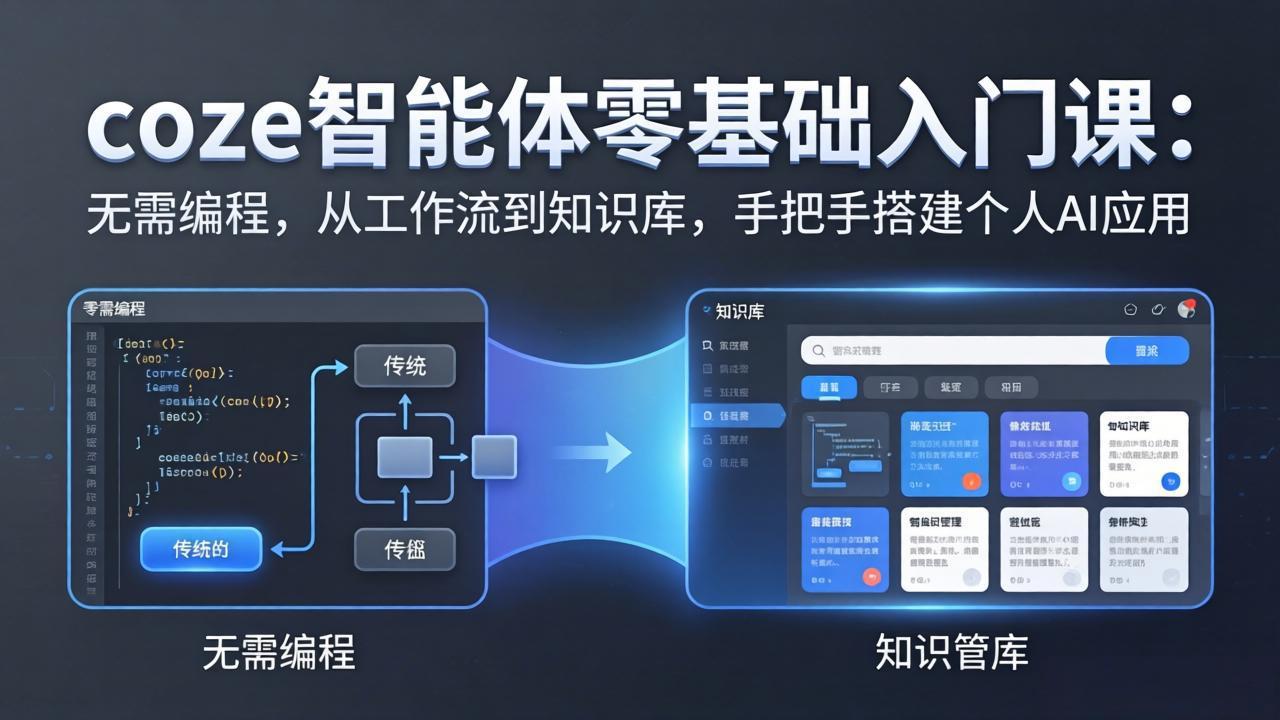 coze智能体零基础入门课：无需编程，从工作流到知识库，手把手搭建个人AI应用-迦哆网创社